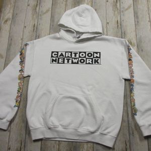 Cartoon Network Mens Graphic Print Hoodie Medium White Gildan heavy